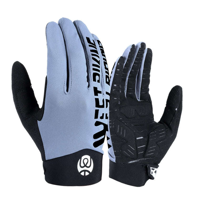 WEST BIKING YP0211214 Long Finger Shock Absorption Non-Slip Touch Screen Gloves Cycling Sports Gl...