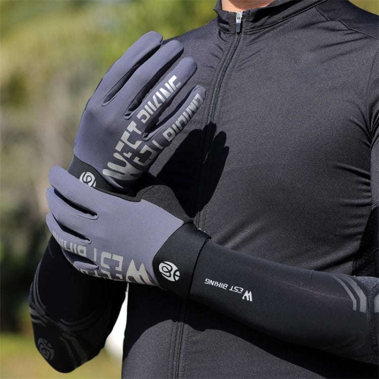 WEST BIKING YP0211214 Long Finger Shock Absorption Non-Slip Touch Screen Gloves Cycling Sports Gl...