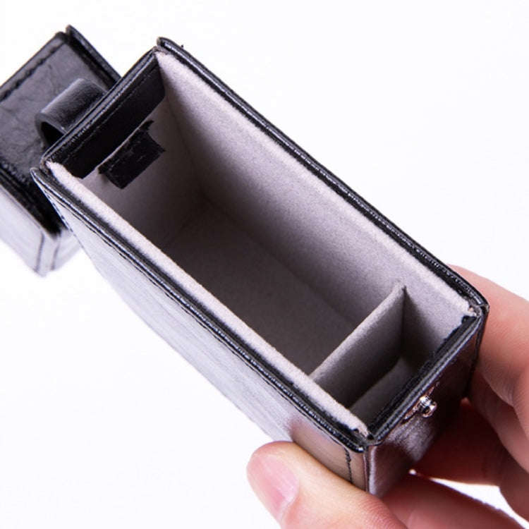 Men PU Leathe Retro Lighter Cigarette Box(Blue)