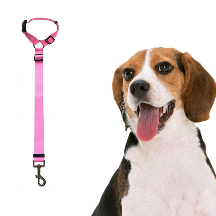 Pet Car Safety Rope Ring Dog Car Seat Belt Rear Seat Traction Rope(Pink)