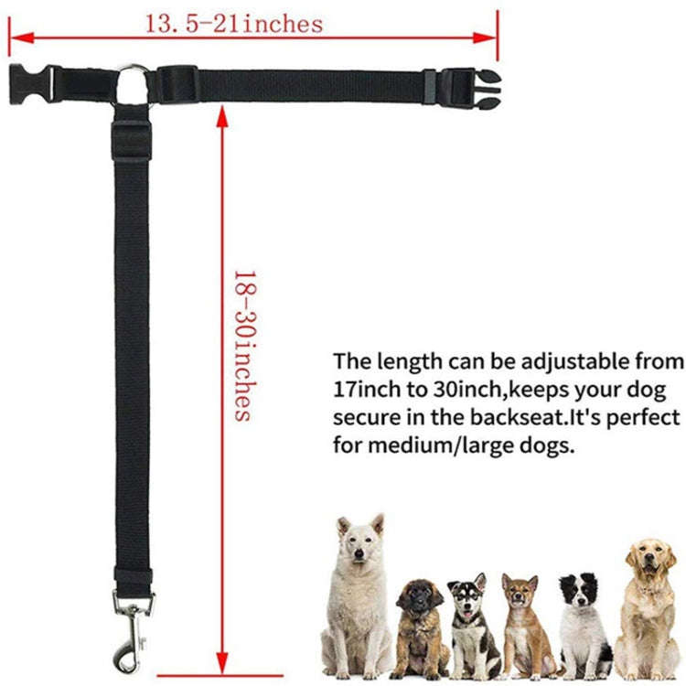 Pet Car Safety Rope Ring Dog Car Seat Belt Rear Seat Traction Rope(Yellow)