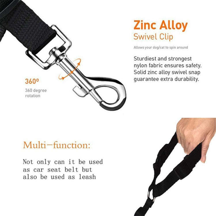 Pet Car Safety Rope Ring Dog Car Seat Belt Rear Seat Traction Rope(Yellow)