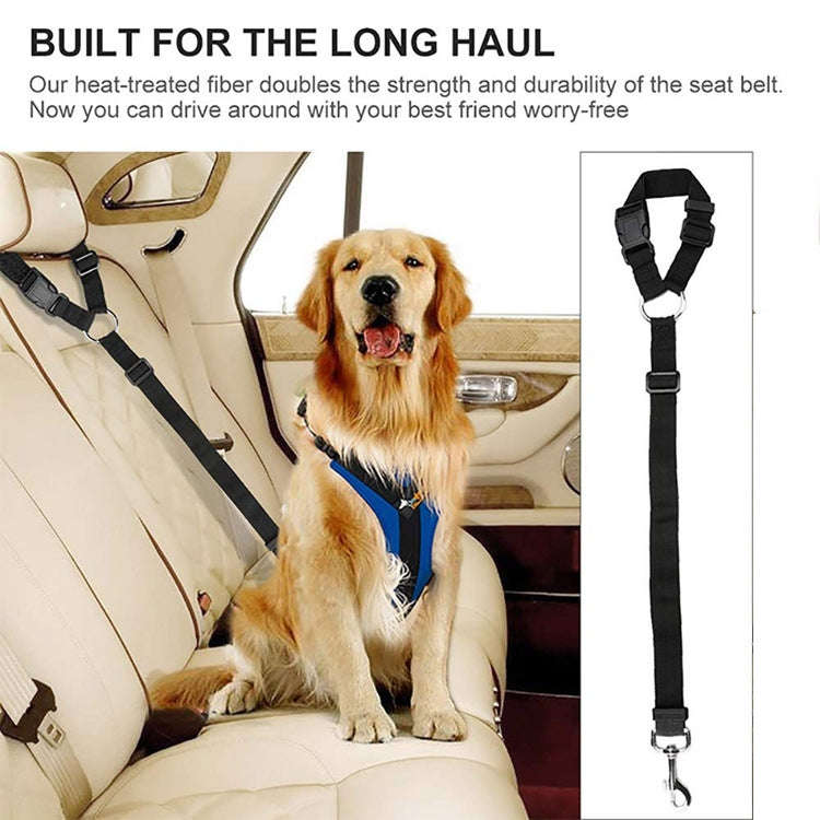 Pet Car Safety Rope Ring Dog Car Seat Belt Rear Seat Traction Rope(Yellow)