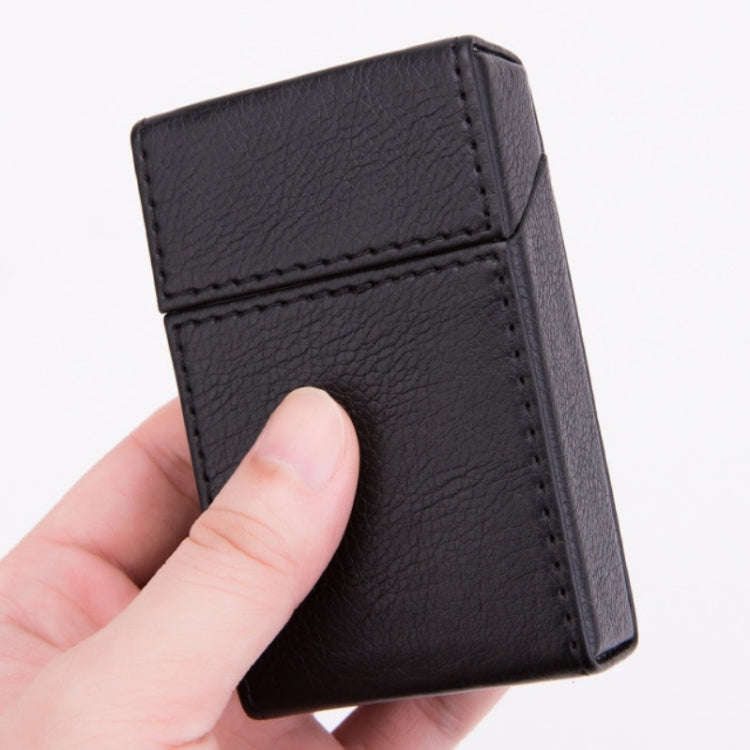 PU Leather Business Portable Cigarette Case(Gray)