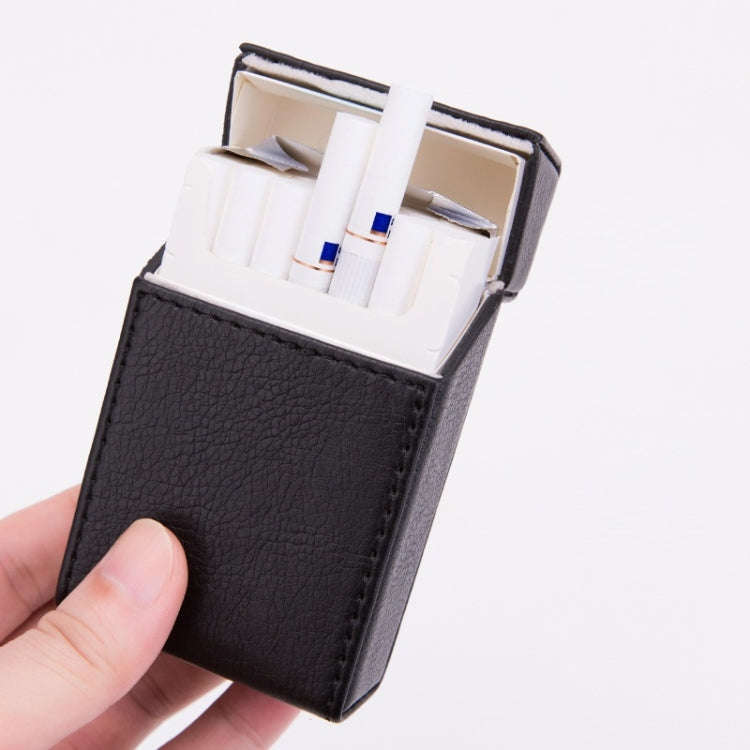 PU Leather Business Portable Cigarette Case(Gray)