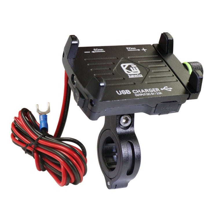 Kewig M6 Aluminum Alloy Motorcycle Mobile Phone Bracket Rechargeable With Switch Waterproof Stabl...