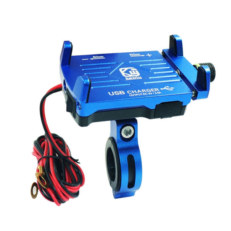 Kewig M6 Aluminum Alloy Motorcycle Mobile Phone Bracket Rechargeable With Switch Waterproof Stabl...