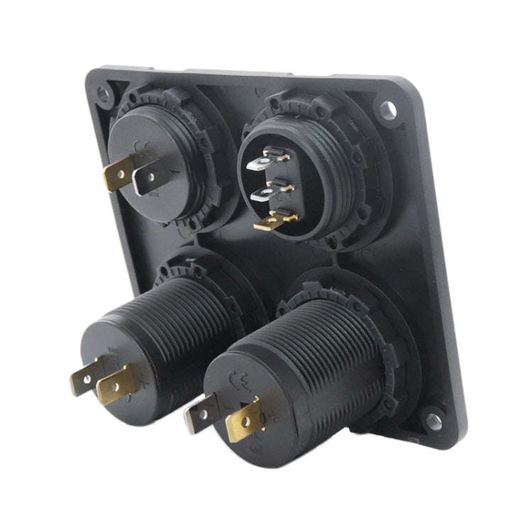 Automobile Motorcycle Ship Modified Universal Dual USB Socket Voltage Measuring Machine Switch 4 ...