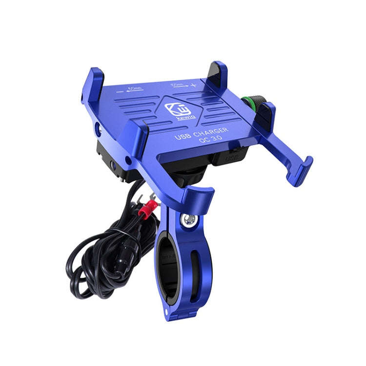 Kewig M6-S 12V Motorcycle Waterproof Aluminum Alloy Mobile Phone Bracket With QC3.0 Fast Charging...