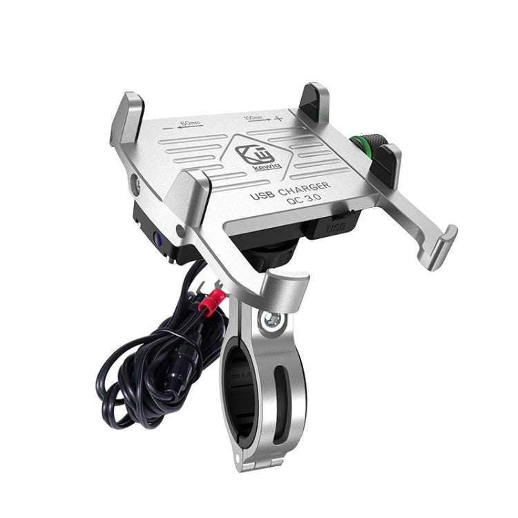 Kewig M6-S 12V Motorcycle Waterproof Aluminum Alloy Mobile Phone Bracket With QC3.0 Fast Charging...