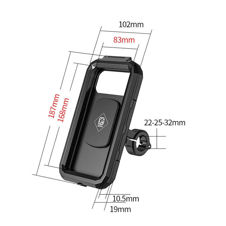 Kewig Bicycle Motorcycle Waterproof Box Mobile Phone Bracket Riding Touch Mobile Phone Fixed Seat...