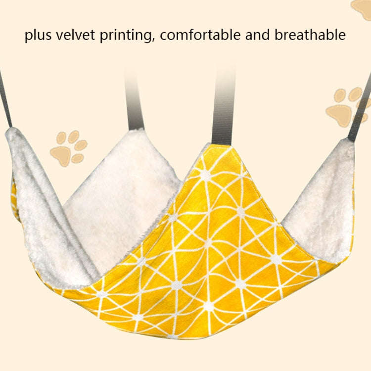 PE-160 Canvas Hanging Cat Cage Hammock Adjustable Length Swing Pet Nest, Size: M(Yellow Geometry)