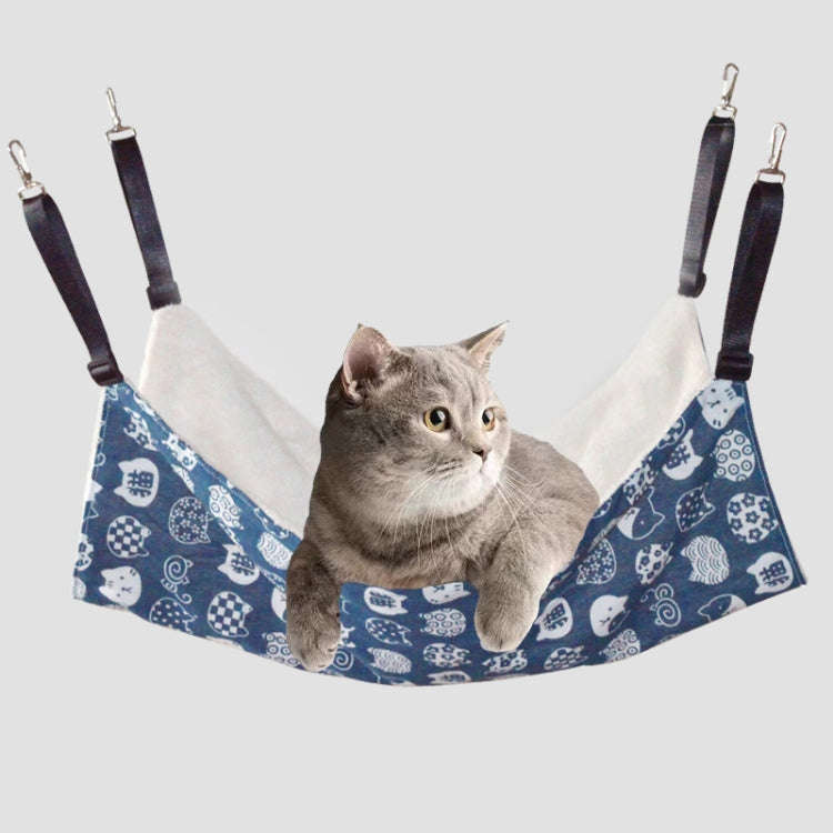 PE-160 Canvas Hanging Cat Cage Hammock Adjustable Length Swing Pet Nest, Size: M(Yellow Geometry)