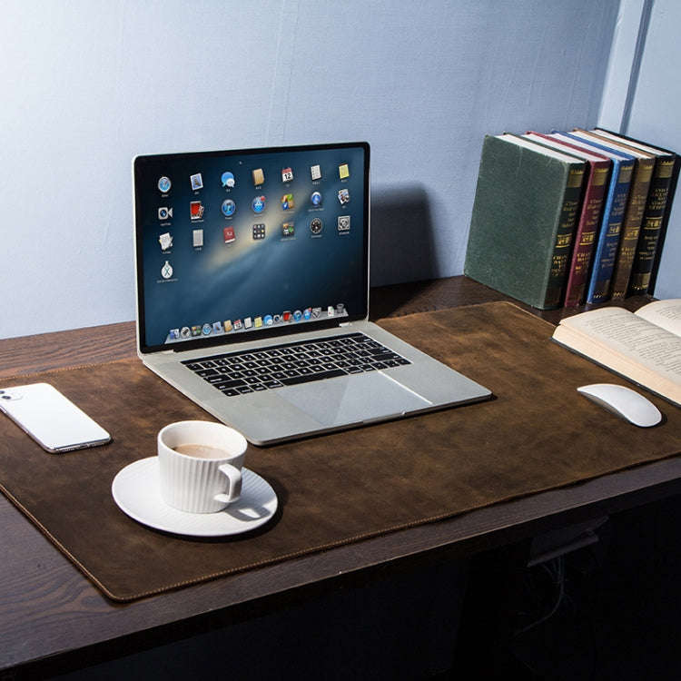 CF9011  Desk Pad Retro Crazy Horse Leather Notebook Computer Mouse Pad Oversized Anti-Slip Deskto...