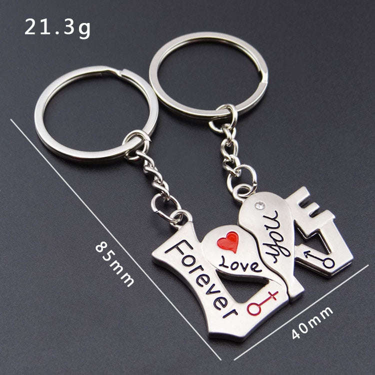 10 Pairs Metal Love Word Couple Keychain Pendant, Specification: H-452
