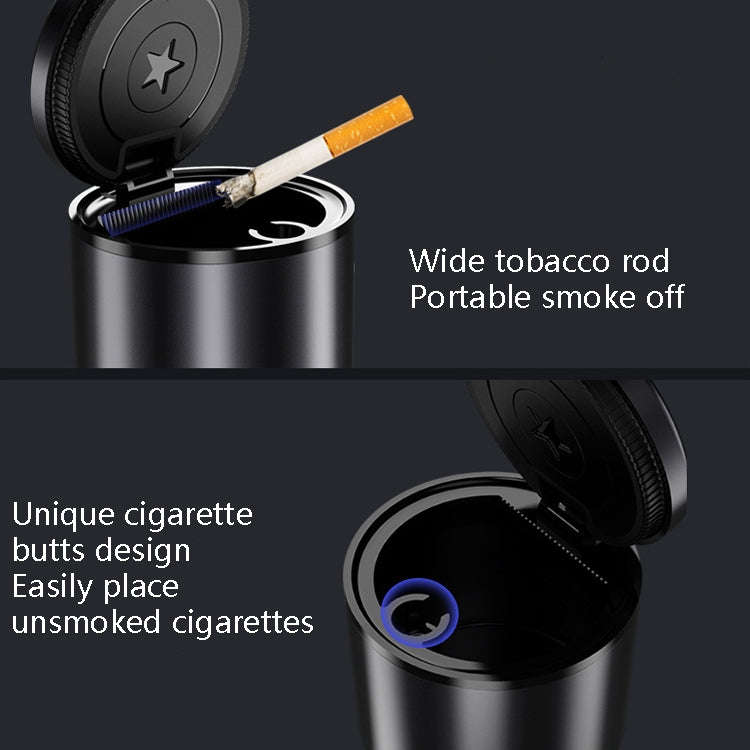 BEN.JACK Ashtray With Cover Personality Multi-Function Universal Car Ashtray(Gray)