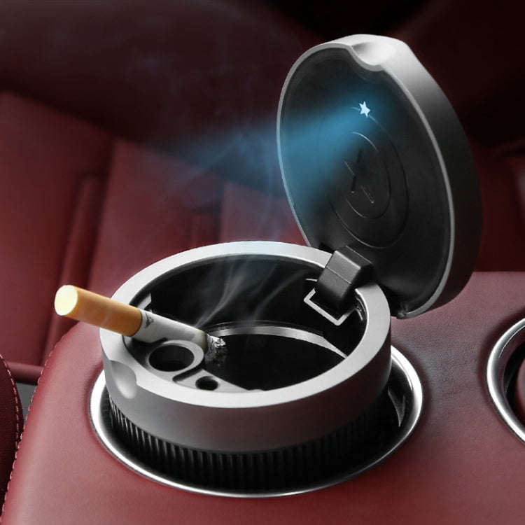BEN.JACK Ashtray With Cover Personality Multi-Function Universal Car Ashtray(Silver)