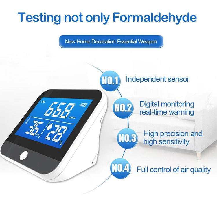 DM306C CO2 Concentration Detector Carbon Dioxide Detection Analyzer Multifunctional Air Quality M...