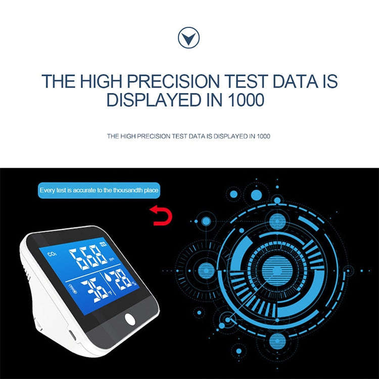 DM306C CO2 Concentration Detector Carbon Dioxide Detection Analyzer Multifunctional Air Quality M...