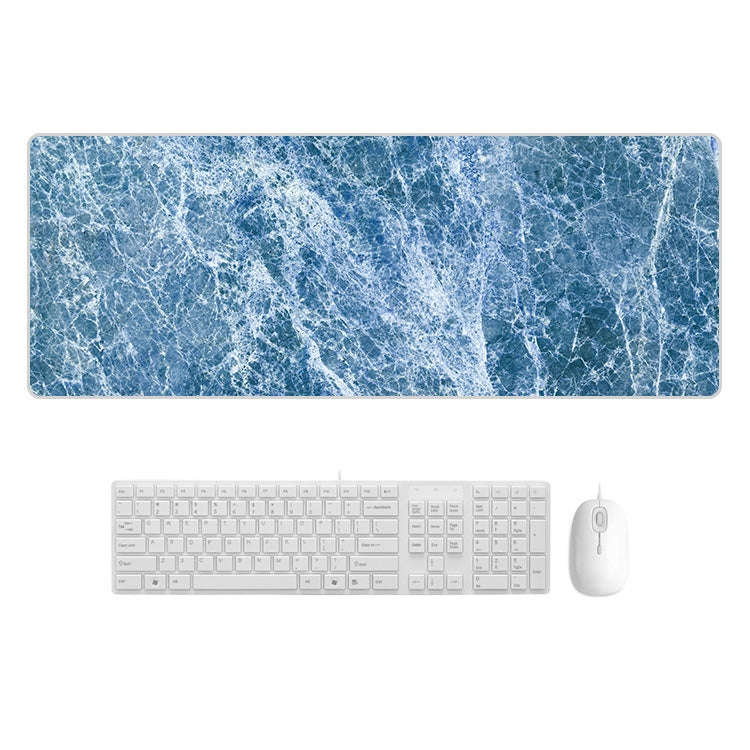 300x800x3mm Marbling Wear-Resistant Rubber Mouse Pad(Blue Marble)
