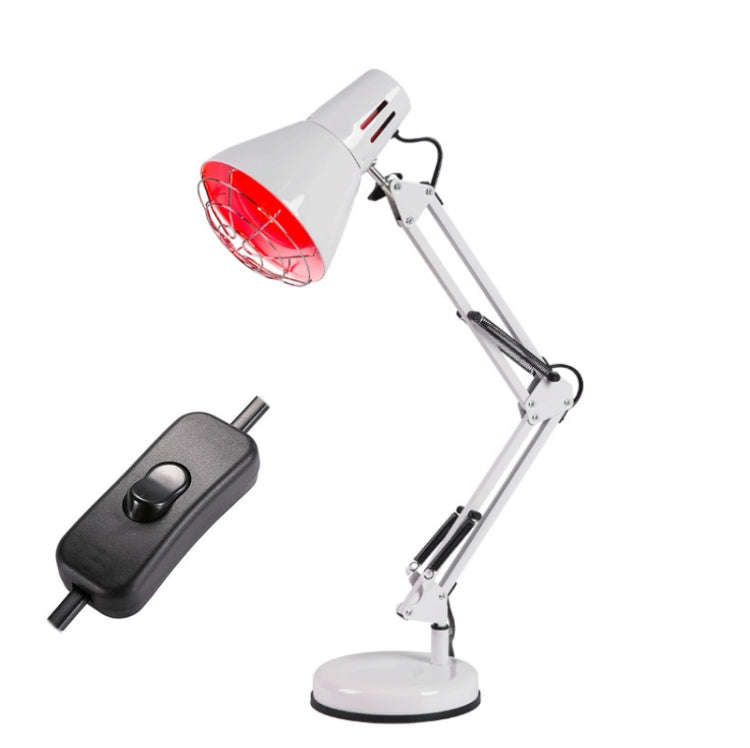 Household 150-watt Infrared Simple Physiotherapy Lamp With Metal Long Arm US Plug, Colour: Button...