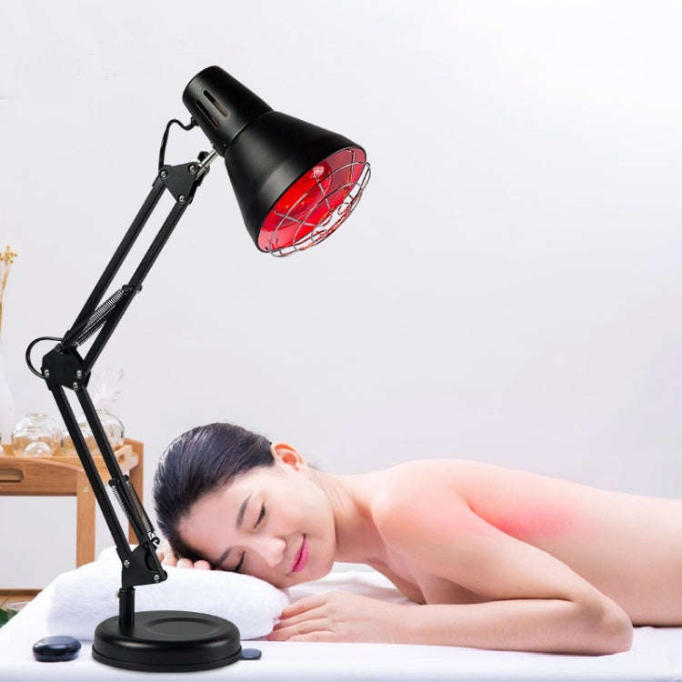 Household 150-watt Infrared Simple Physiotherapy Lamp With Metal Long Arm US Plug, Colour: Button...