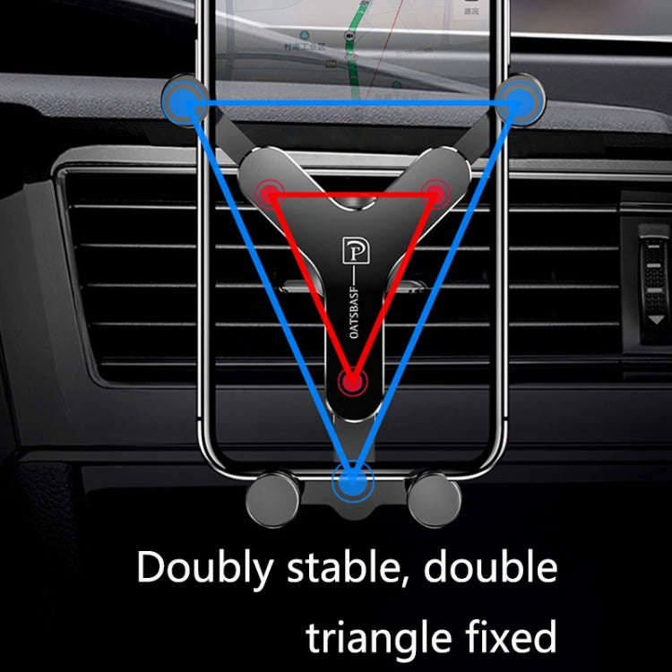 OATSBASF Car Air Outlet Gravity Mobile Phone Holder Snap-On Metal Bracket(Black)