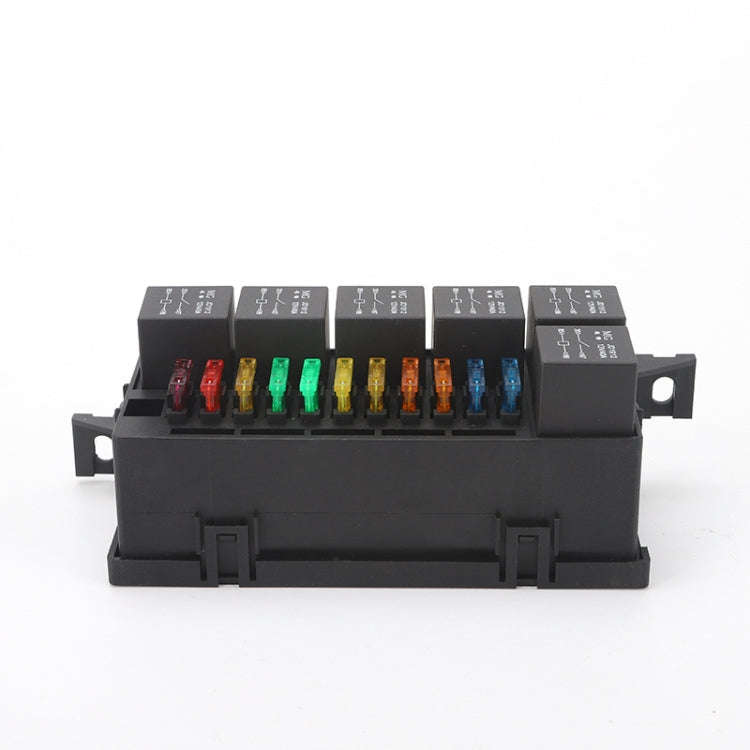 Car Modified 12V / 4Pin / 40A Black Shell 11-Way Fuse With 6-Way Relay Car Machine Cabin Link Inn...