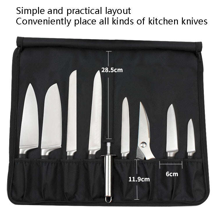 WESSLECO Chef Knife Storage Bag Knife Roll Bag(Black)