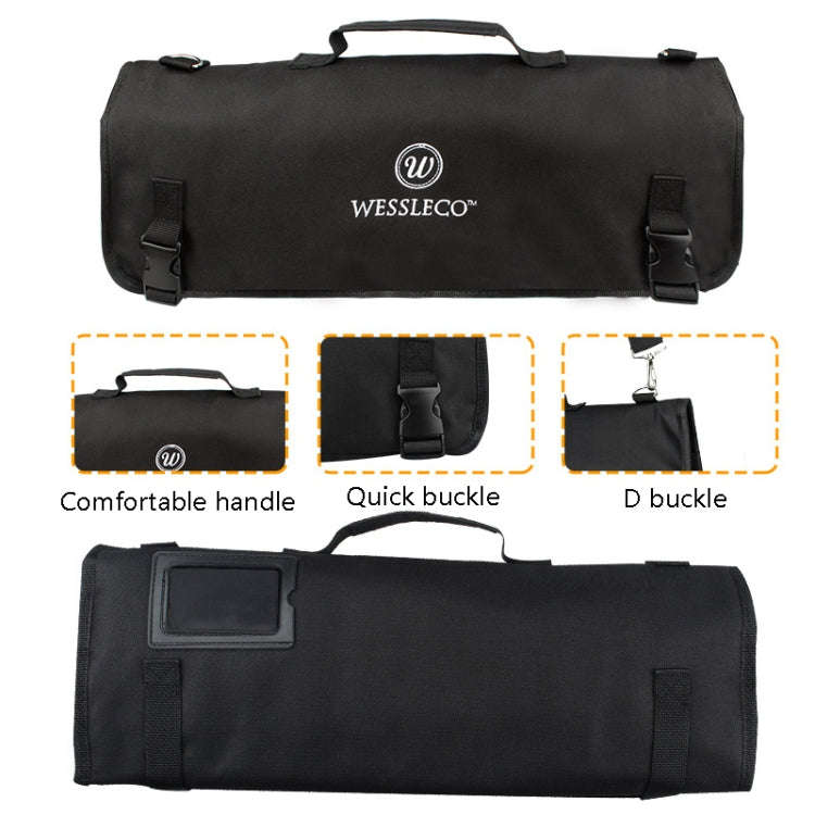 WESSLECO Chef Knife Storage Bag Knife Roll Bag(Black)