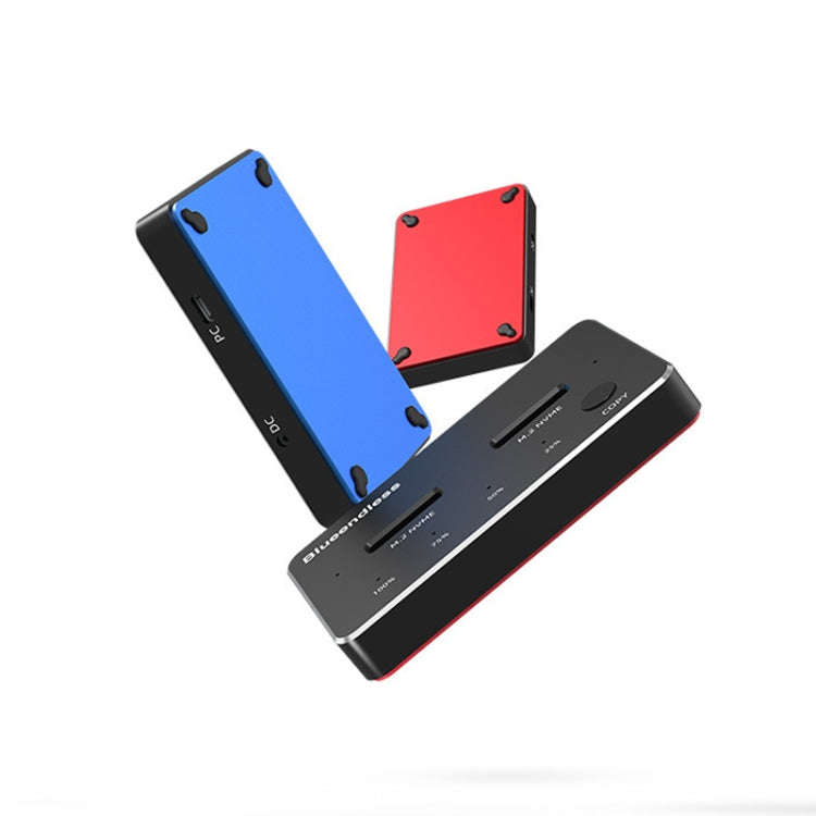 Blueendless M.2 Double Disk Mobile Hard Disk Base SATA / NVME Solid State Hard Disk Box, Colour: ...