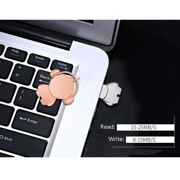 Y01 Metal Musician Car Cartoon Style U Disk, Capacity: 64GB(Silver)