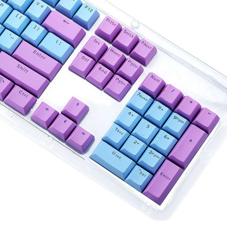 104-Keys Two-Color Mold Transparent PBT Keycap Mechanical Keyboard(Pink White)