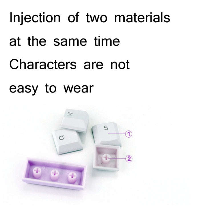 104-Keys Two-Color Mold Transparent PBT Keycap Mechanical Keyboard(Pink White)