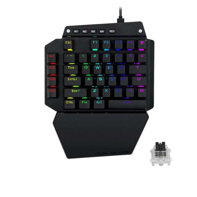 K700 44 Keys RGB Luminous Switchable Axis Gaming One-Handed Keyboard, Cable Length: 1m(Black Shaft)