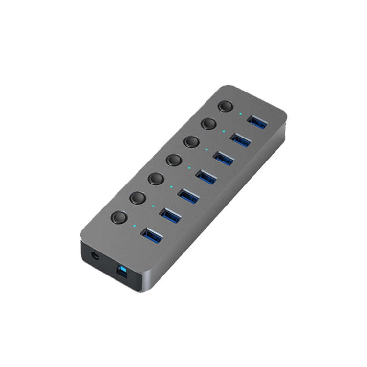 Blueendless USB Splitter Aluminum Alloy QC Fast Charge Expander, Number of interfaces: 7-port (12...