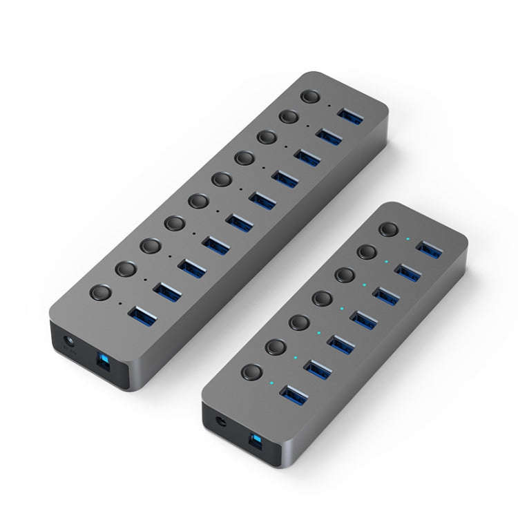 Blueendless USB Splitter Aluminum Alloy QC Fast Charge Expander, Number of interfaces: 7-port (12...