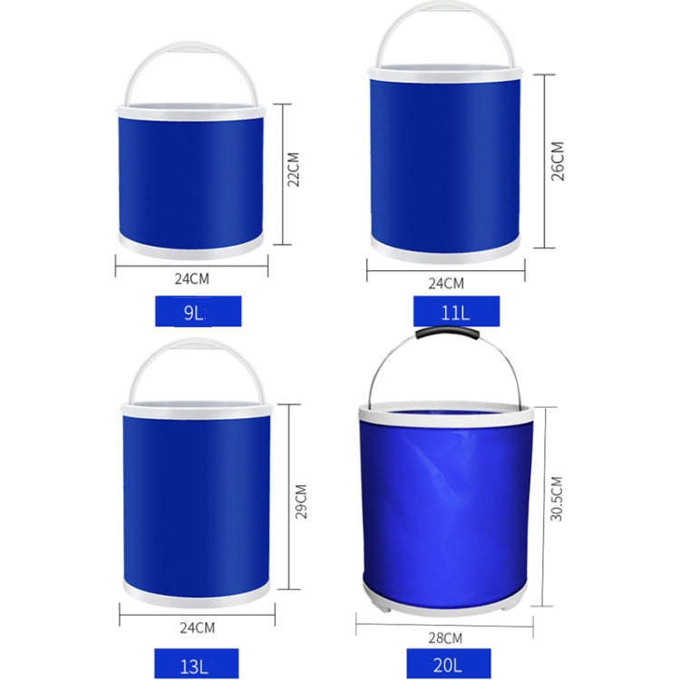 3 PCS 11L Car Folding Telescopic Bucket Portable Car Washing Special Bucket Outdoor Travel Fishin...