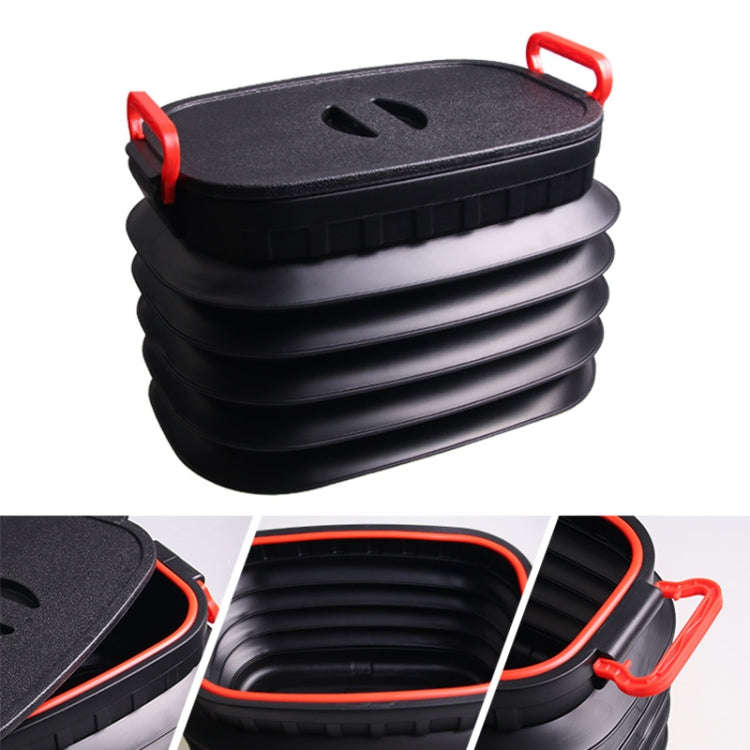 18L Folding Trash Can Telescopic Storage Box Storage Bucket Folding Water Bucket(English Black Wi...