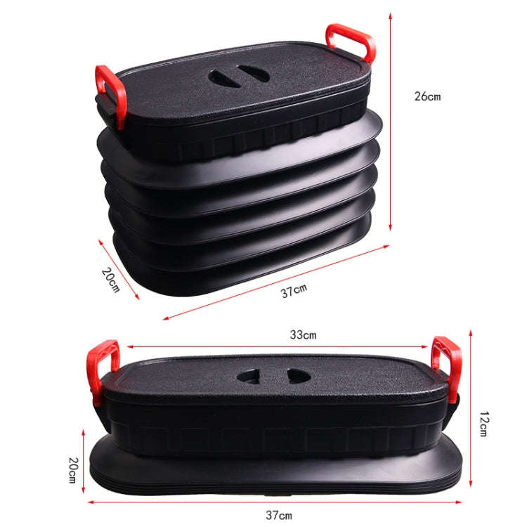 18L Folding Trash Can Telescopic Storage Box Storage Bucket Folding Water Bucket(English Black Wi...