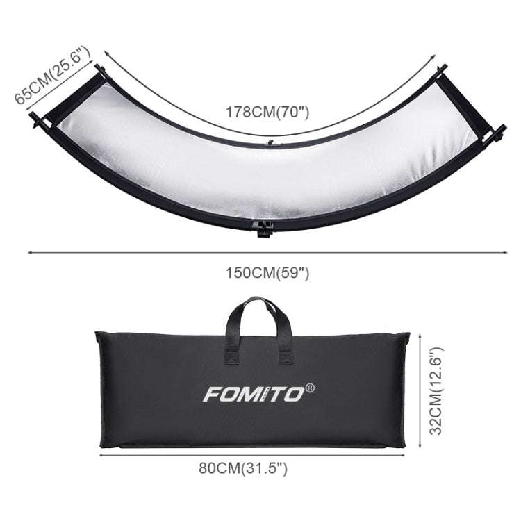 FOMITO U-Shaped Curved  Photo Studio Reflector Board 4 In 1 Gold Silver White Black Reflective Board