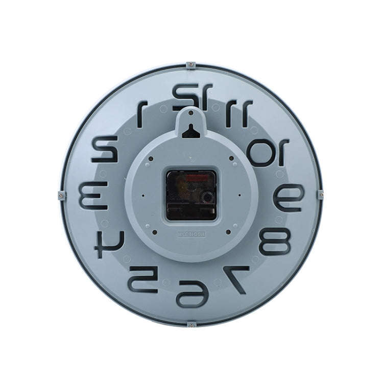 12 Inch Living Room Silent Wall Clock Round Stereo 3D Digital Wall Clock(Gray)