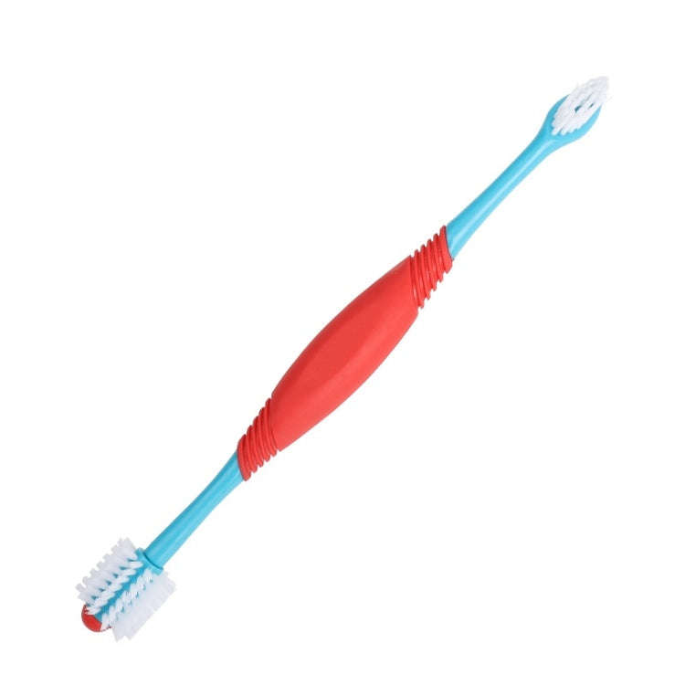 Pet Double-Head Toothbrush Pet Oral Cleaning Products(Blue)