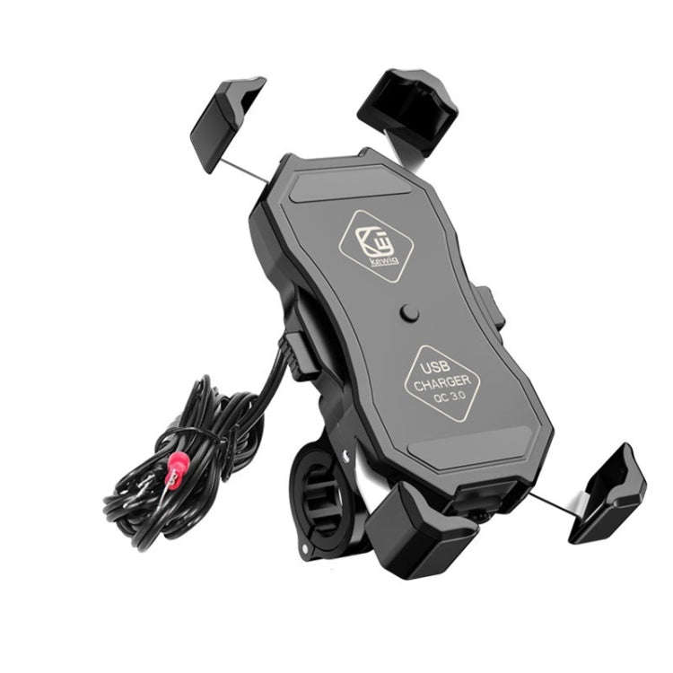 Kewig Motorcycle Outdoor Riding Four-Claw Fixed Mobile Phone Bracket QC3.0 Fast Charging Waterpro...