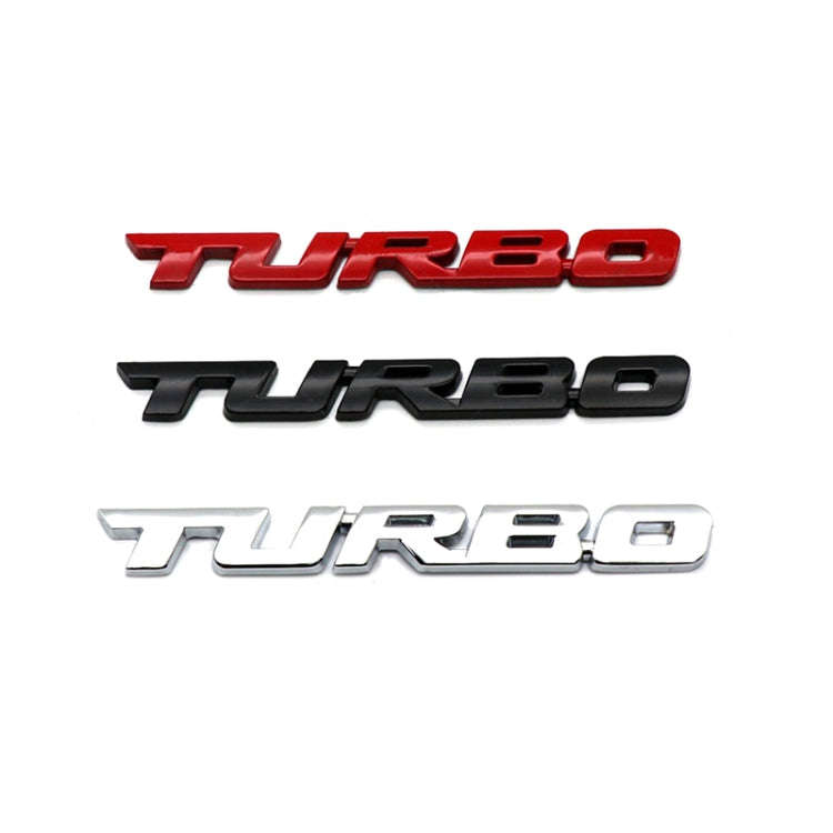 8 PCS Car Alloy Modified Turbocharged TURBO Metal Car Sticker Sports Body Sticker Car Tail Label ...