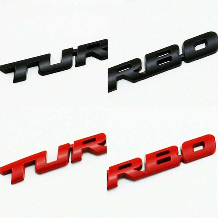 8 PCS Car Alloy Modified Turbocharged TURBO Metal Car Sticker Sports Body Sticker Car Tail Label ...
