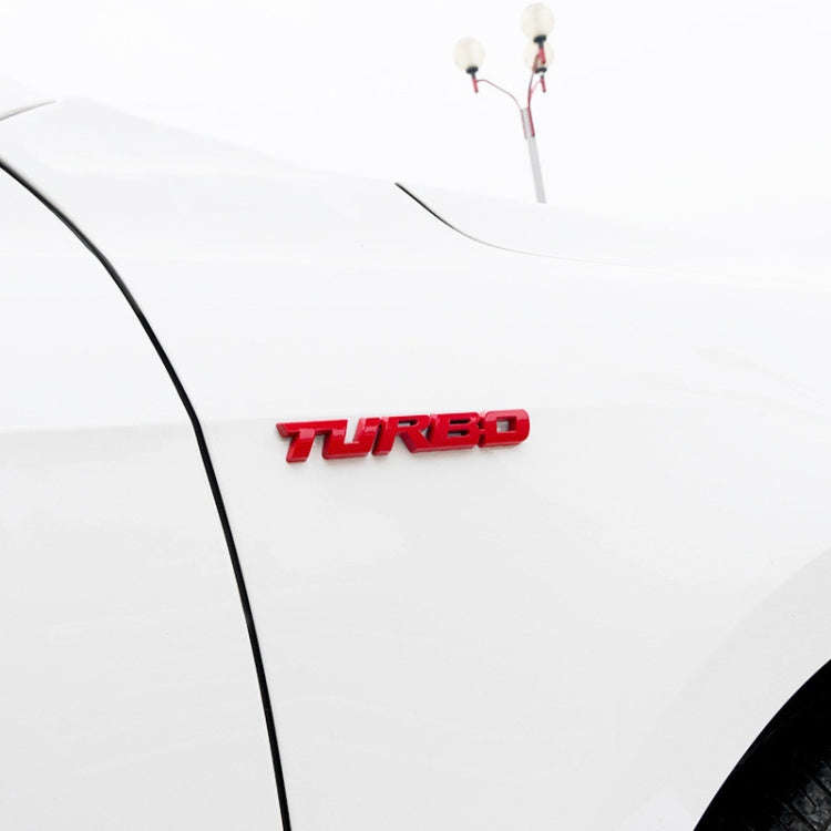 8 PCS Car Alloy Modified Turbocharged TURBO Metal Car Sticker Sports Body Sticker Car Tail Label ...