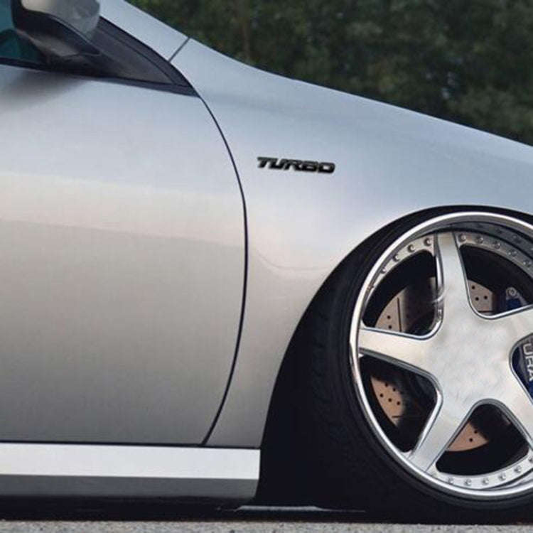 8 PCS Car Alloy Modified Turbocharged TURBO Metal Car Sticker Sports Body Sticker Car Tail Label ...