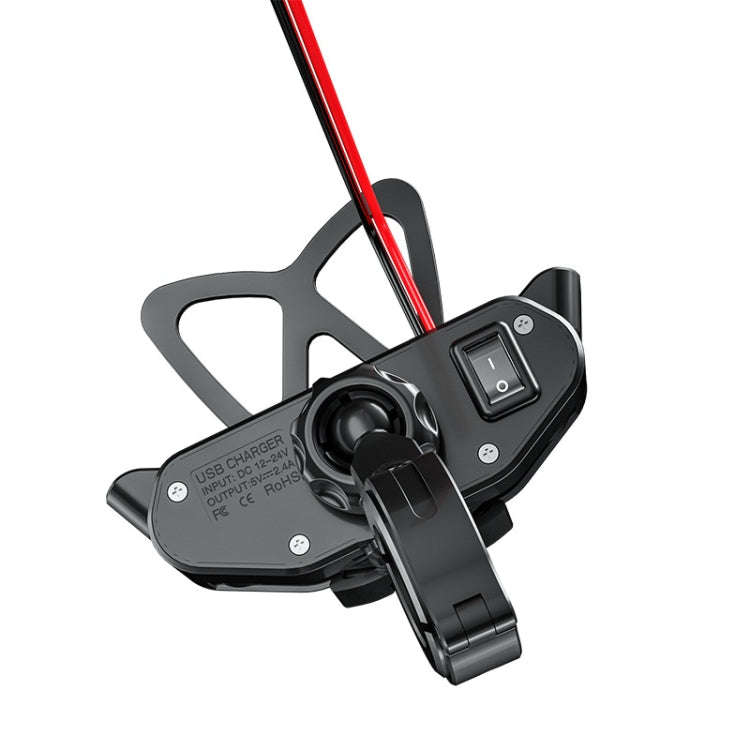 M10 2.4A Charging Version Kewig Motorcycle Electric Car Mobile Phone Navigation Waterproof Bracket