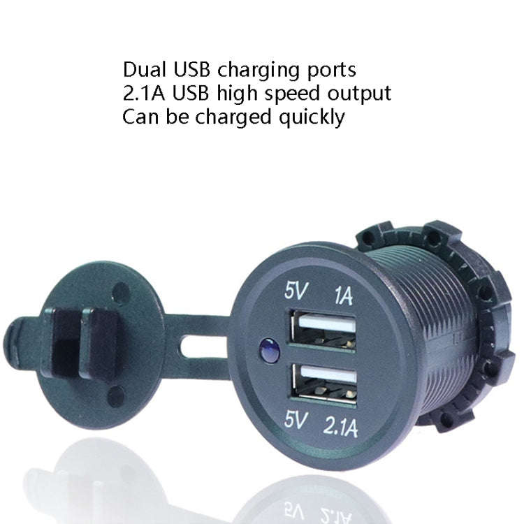 KWG-P1 Car Motorcycle Ship Modified USB Charger 5V 3.1A With Blue LED Lamp Display Waterproof And...